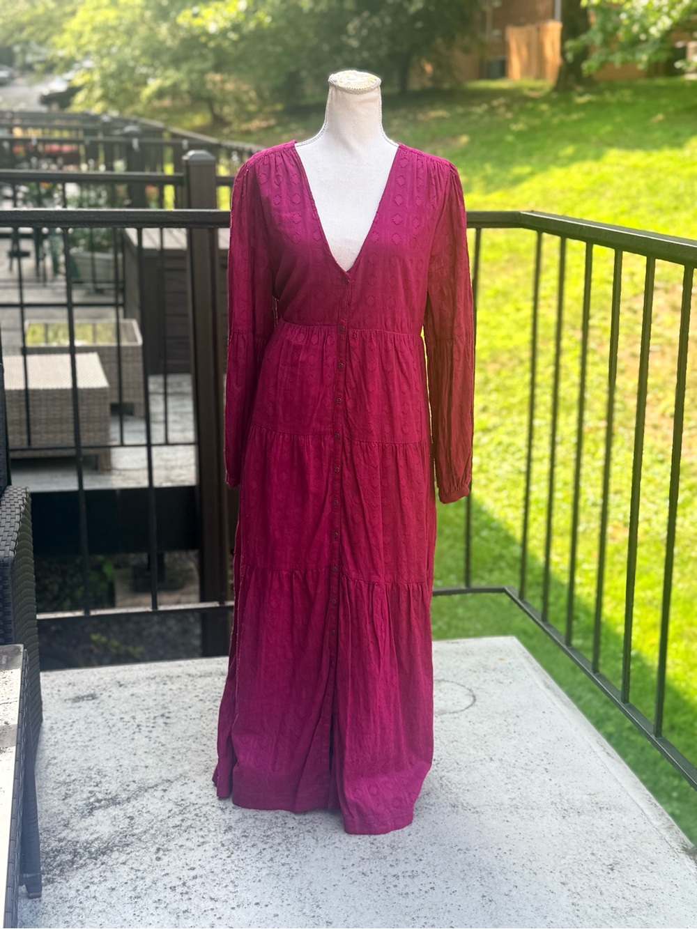 Anthropologie Viola Tiered Maxi Dress Size Large